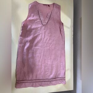 Sigrid Olsen Blush Sleeveless 100% Linen Dress